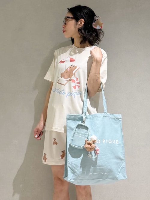 ONLINE限定】【接触冷感】サマーベア柄ワンポイントTシャツ&ショート