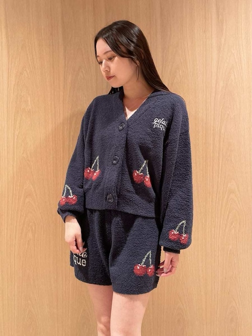 ONLINE限定カラーあり】ベビモコチェリージャガードカーディガン