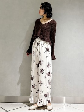 「アイテム（ルームウェア）」を使った、gelato piqueさん（レディース・168cm）の秋コーディネート