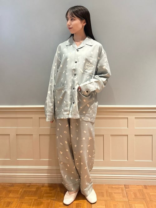 【sale】gelato pique シャツパジャマ　(F) セール】【HOMME】ポップコーン柄シャツ（ルームウェア/パジャマ