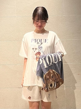 「アイテム（ブランケット）」を使った、gelato piqueさん（レディース・156cm）の春コーディネート