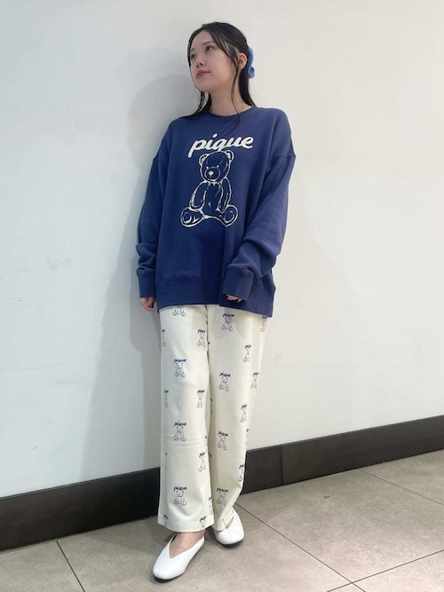 ♡ジェラートピケ UNISEX 裏毛ワンポイントプルオーバー＆総柄ロングパンツ♡ UNISEX】裏毛ワンポイントプルオーバー（ルームウェア/パジャマ