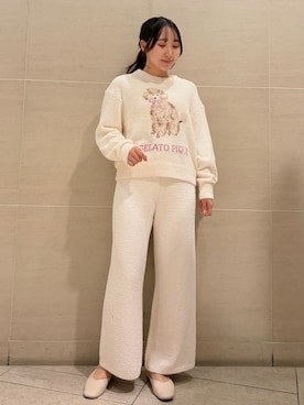 「アイテム（ルームウェア/パジャマ）」を使った、gelato piqueさん（レディース・158cm）の冬コーディネート
