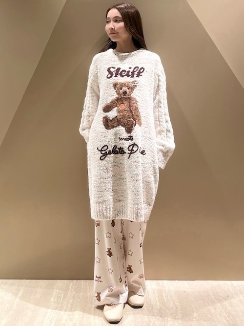 gelato pique ルームウェア パウダージャガードワンピース シュタイフ Steiff】パウダーネップジャガードワンピース（ルームウェア/パジャマ