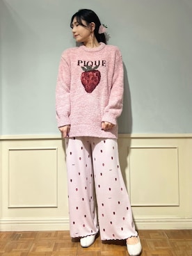 「アイテム（ルームウェア）」を使った、gelato piqueさん（レディース・158cm）の冬コーディネート