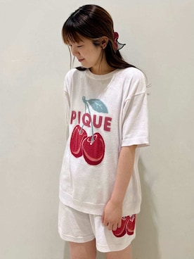 「アイテム（その他ルームウェア、レッド系）」を使った、gelato piqueさん（レディース・158cm）の春コーディネート