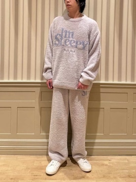 「gelato pique（ジェラートピケ）の【HOMME】パウダースリーピーロゴジャガードプルオーバー＆ロングパンツセット（ルームウェア/パジャマ）」を使った、gelato piqueさん（メンズ・170cm）の秋コーディネート