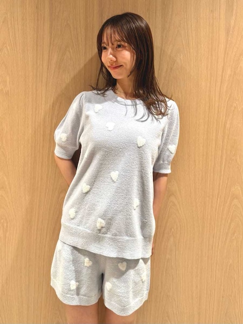 ONLINE限定】エアリーモコハートジャガードプルオーバー&ショート
