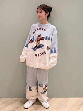 「アイテム（ルームウェア）」を使った、gelato piqueさん（レディース・156cm）の秋コーディネート
