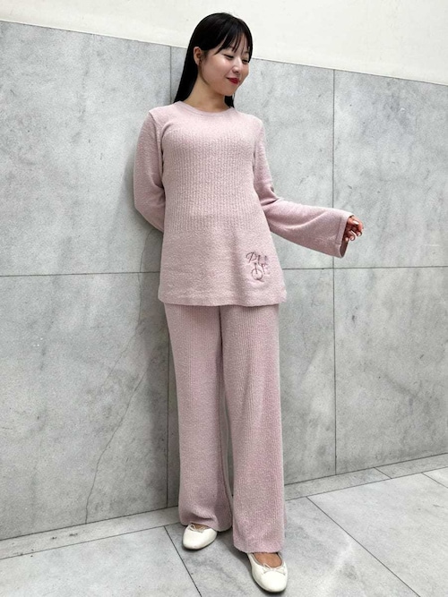 ジェラートピケ　調温スムーズィープルオーバー＆調温スムーズィーロングパンツセット 調温スムーズィーリブプルオーバー（ルームウェア/パジャマ