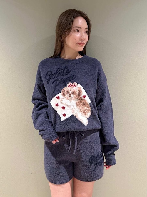 ジェラートピケ プルオーバー&ショートパンツセット ジェラート ピケ リブロゴジャガードプルオーバー&ショートパンツ