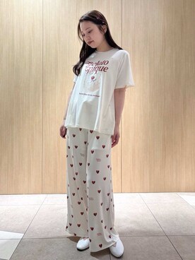 「アイテム（その他ルームウェア、レッド系）」を使った、gelato piqueさん（レディース・158cm）の春コーディネート