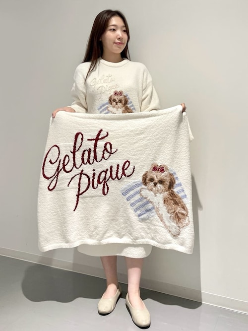 【新品・未開封】ジェラートピケ×スヌーピー　ジャガードブランケット　ピンク ジェラートピケ gelato pique 【PEANUTS】SNOOPY×BEAR