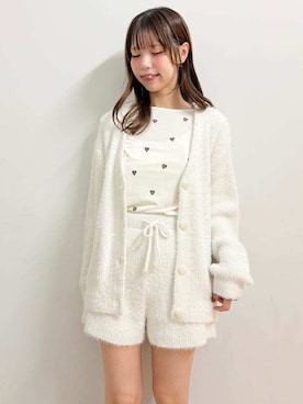 「アイテム（ルームウェア/パジャマ、ホワイト系）」を使った、gelato piqueさん（レディース・161cm）の秋コーディネート