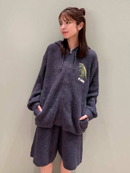 新品未使用 gelato pique ルームウェア ダイナソー セットアップ HOMME】ワッフルダイナソーパーカ（ルームウェア/パジャマ）｜gelato