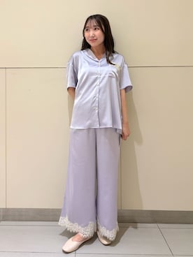 「アイテム（ルームウェア/パジャマ、パープル系）」を使った、gelato piqueさん（レディース・158cm）の夏コーディネート
