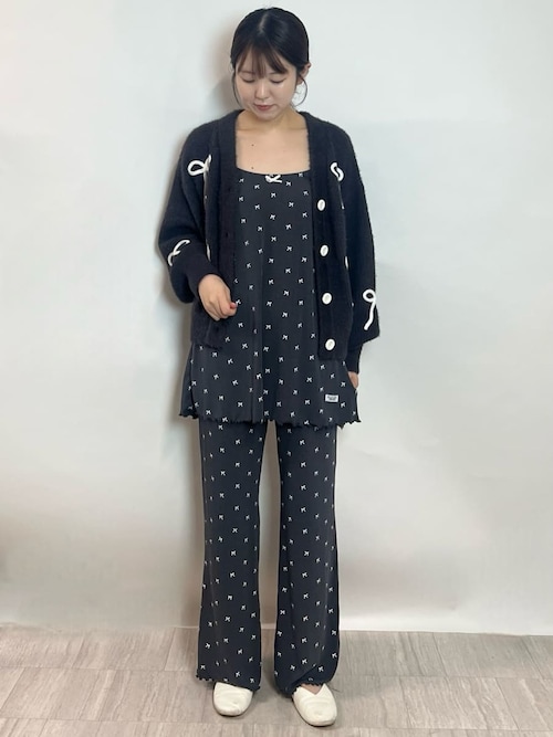 リボンフェザーカーディガン（ルームウェア/パジャマ）｜gelato pique