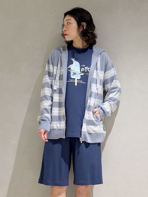 HOMME】【接触冷感】スムーズィーliteクールランダムボーダーパーカ