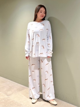 「アイテム（ルームウェア、ブルー系）」を使った、gelato piqueさん（レディース・157cm）の秋コーディネート