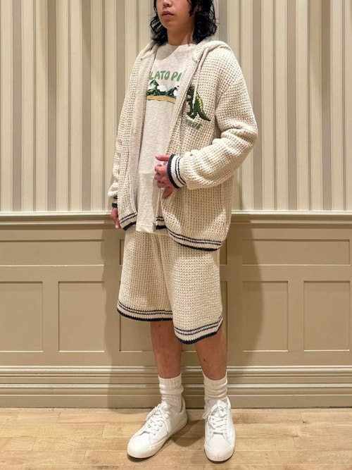 新品未使用 gelato pique ルームウェア ダイナソー セットアップ HOMME】ワッフルダイナソーパーカ（ルームウェア/パジャマ）｜gelato