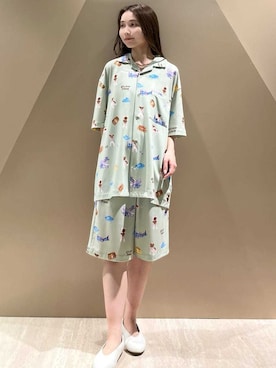 「アイテム（ルームウェア、グリーン系）」を使った、gelato piqueさん（レディース・150cm）の夏コーディネート