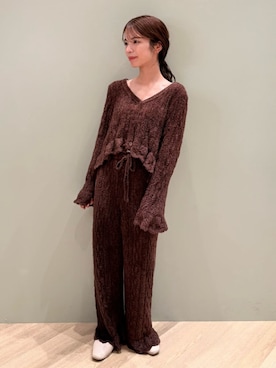 「アイテム（ルームウェア）」を使った、gelato piqueさん（レディース・156cm）の秋コーディネート