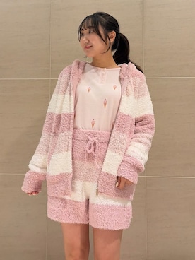 「アイテム（ルームウェア、ピンク系）」を使った、gelato piqueさん（レディース・158cm）の秋コーディネート