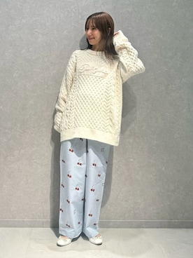 「アイテム（ルームウェア、ブルー系）」を使った、gelato piqueさん（レディース・156cm）の秋コーディネート