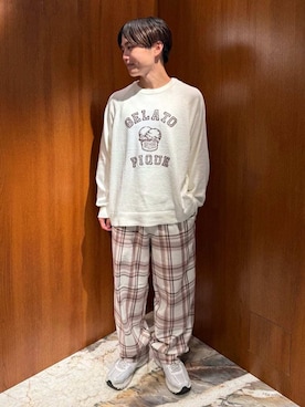 「アイテム（ルームウェア）」を使った、gelato piqueさん（メンズ・163cm）の秋コーディネート