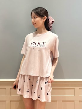 「アイテム（ルームウェア/パジャマ、ピンク系）」を使った、gelato piqueさん（レディース・161cm）の夏コーディネート