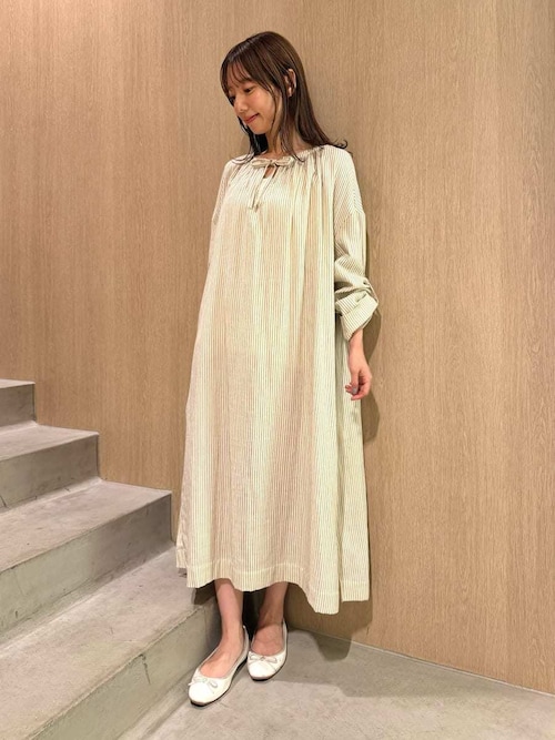 ガーゼストライプワンピース（ルームワンピース）｜gelato pique