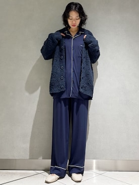 「gelato pique（ジェラートピケ）の【HOMME】ベーシックジェラートカーディガン（ルームウェア/パジャマ）」を使った、gelato piqueさん（レディース・168cm）の秋コーディネート