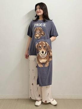 「アイテム（ブランケット）」を使った、gelato piqueさん（レディース・164cm）の春コーディネート