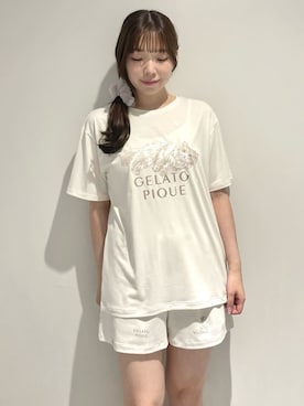 「アイテム（ヘアアクセサリー、パープル系）」を使った、gelato piqueさん（レディース・164cm）の夏コーディネート
