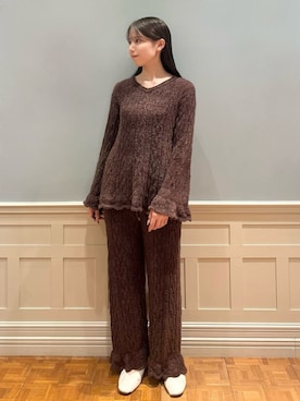 「アイテム（ルームウェア）」を使った、gelato piqueさん（レディース・161cm）の秋コーディネート