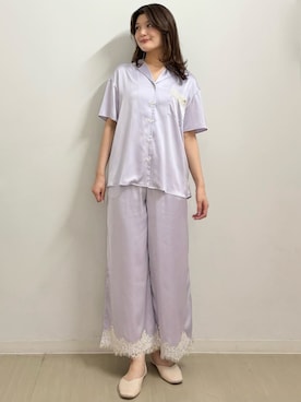 「アイテム（ルームウェア/パジャマ、パープル系）」を使った、gelato piqueさん（レディース・164cm）の夏コーディネート