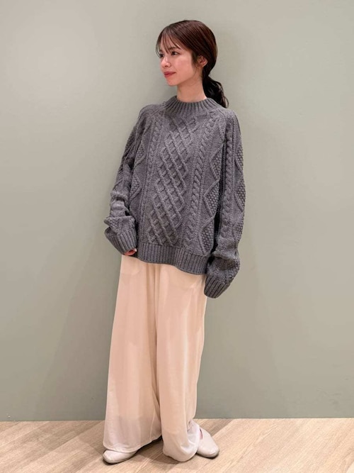 試着程度美品ジェラートピケスフレアランニットルームウェア上下2点セットハート セール】スフレアランプルオーバー（ルームウェア/パジャマ）｜gelato