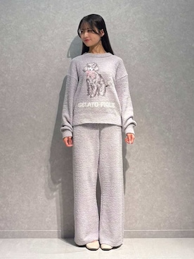 「アイテム（ルームウェア）」を使った、gelato piqueさん（レディース・160cm）の冬コーディネート
