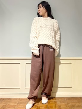 「アイテム（ルームウェア）」を使った、gelato piqueさん（レディース・158cm）の秋コーディネート