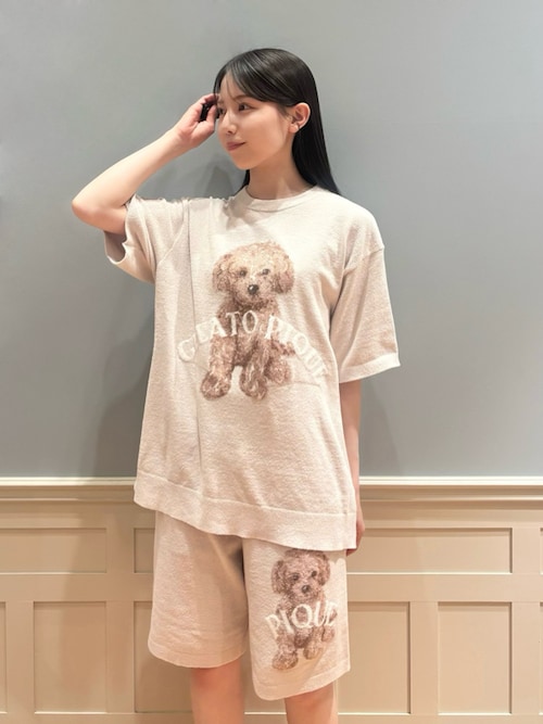 ♡新品　ジェラートピケ　トイプードルジャガードプルオーバー&ハーフパンツ　2点 トイプードルジャガードプルオーバー(ニットプルオーバー