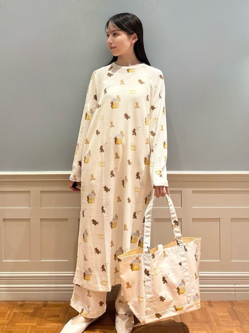 セール】はちみつベア柄ワンピース（ルームウェア/パジャマ）｜gelato