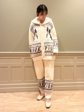 「gelato pique（ジェラートピケ）の【HOMME】 パウダーノルディックロングパンツ（ルームウェア/パジャマ）」を使った、gelato piqueさん（レディース・160cm）の秋コーディネート