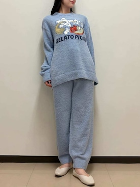 「アイテム（ルームウェア、ブルー系）」を使った、gelato piqueさん（レディース・163cm）の秋コーディネート