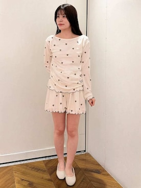 「アイテム（ルームウェア/パジャマ、ホワイト系）」を使った、gelato piqueさん（レディース・151cm）の秋コーディネート