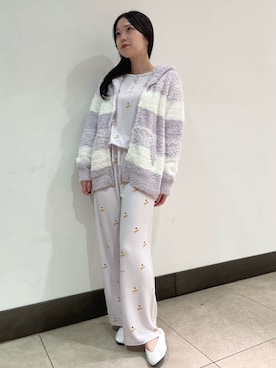 「アイテム（ルームウェア/パジャマ、パープル系）」を使った、gelato piqueさん（レディース・158cm）の秋コーディネート