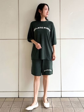 「アイテム（ルームウェア、グリーン系）」を使った、gelato piqueさん（レディース・160cm）の夏コーディネート