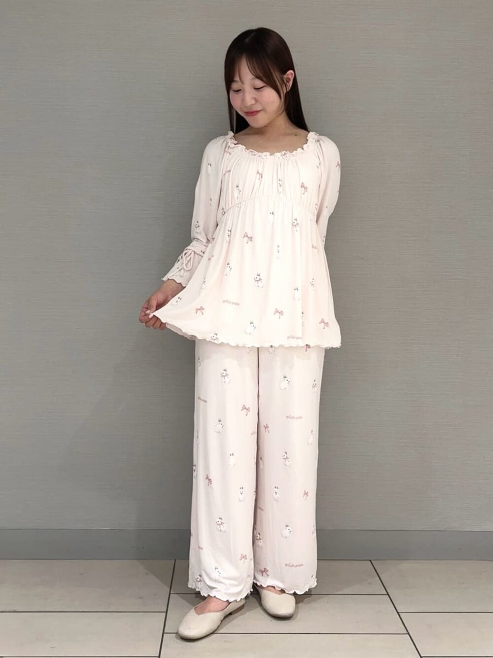 gelatopiqueラビット柄ルームウェアセットアップピンク姫系LIZLISA 花