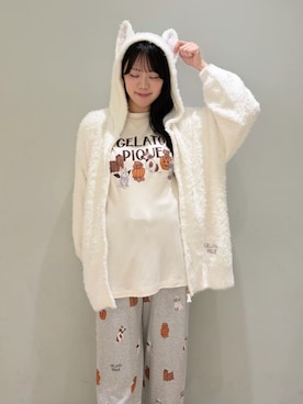 「アイテム（ルームウェア/パジャマ、ベージュ系）」を使った、gelato piqueさん（レディース・158cm）の秋コーディネート