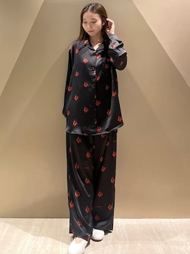 「アイテム（ルームウェア、レッド系）」を使った、gelato piqueさん（レディース・150cm）の秋コーディネート
