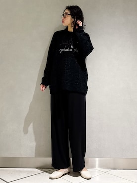 「アイテム（ルームウェア）」を使った、gelato piqueさん（レディース・168cm）の冬コーディネート